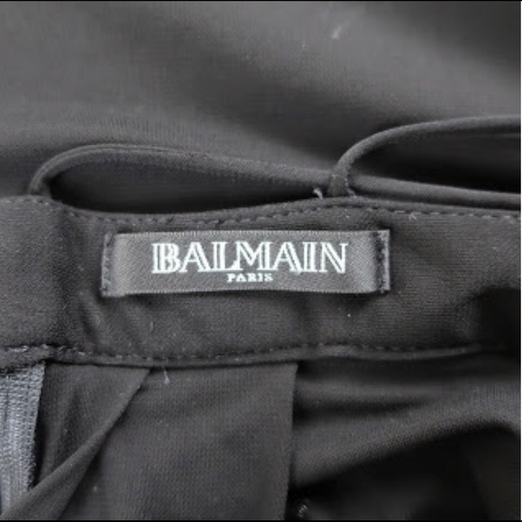 Balmain Black Triangular Deep V sleeveless dress - Picture 6 of 8